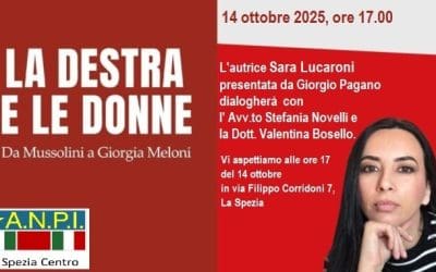 Martedì 14 ottobre 2025 ore 17:00 presentazione del libro di Sara Lucaroni “La destra e le donne” Ed. Aliberti