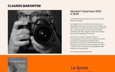 Giovedì 11 Dicembre ore 18:00 presso SunSpace presentazione del libro “Ritratti e Aneddoti” di Claudio Barontini